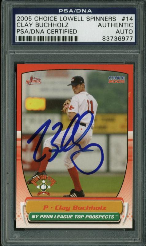 Red Sox Clay Buchholz Signed Card 2005 Choice Lowell Spinners Rc #14 PSA Slabbed