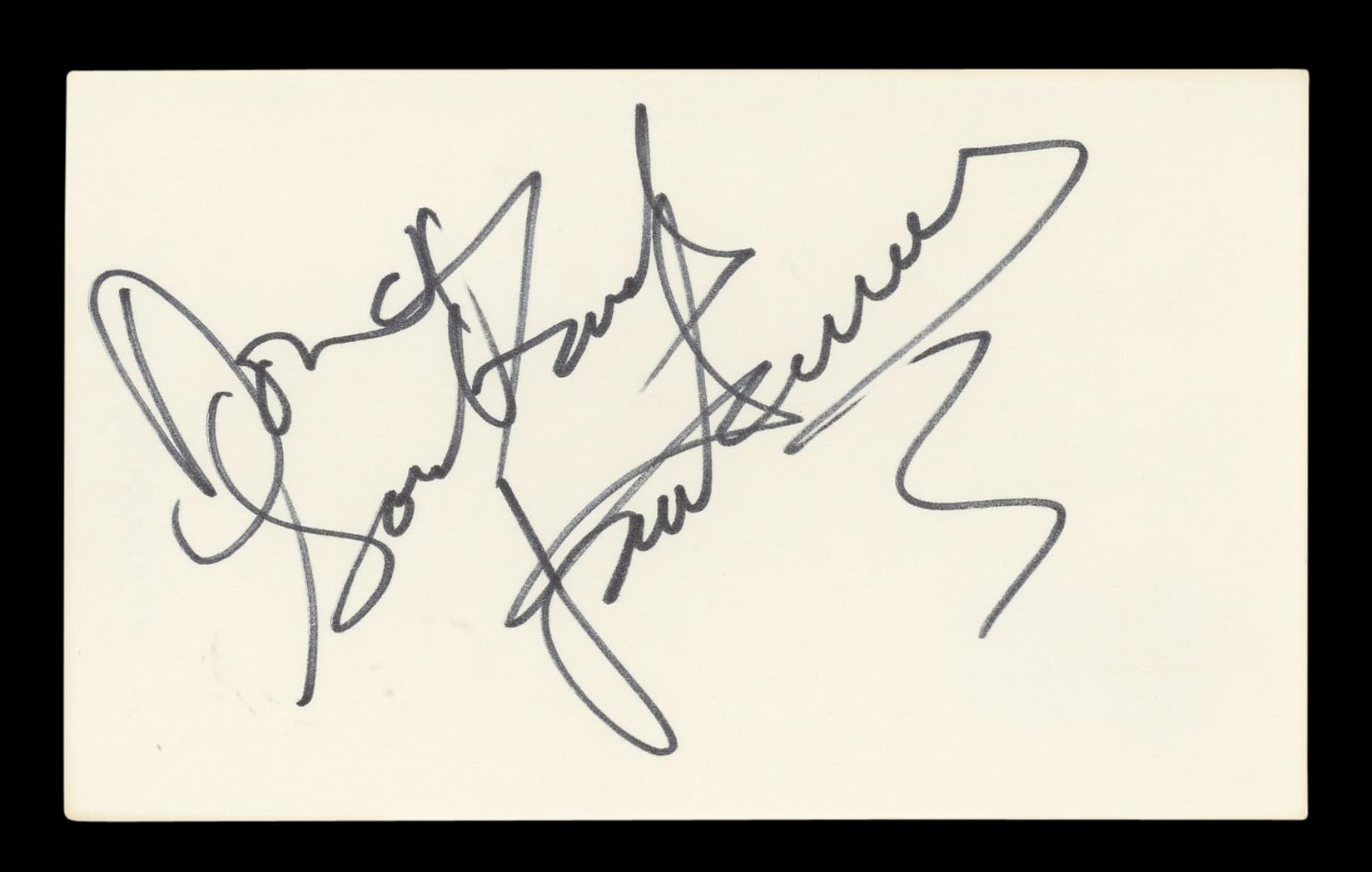 Joan Severance See No Evil, Hear No Evil Signed 3x5 Index Card BAS #AD70286