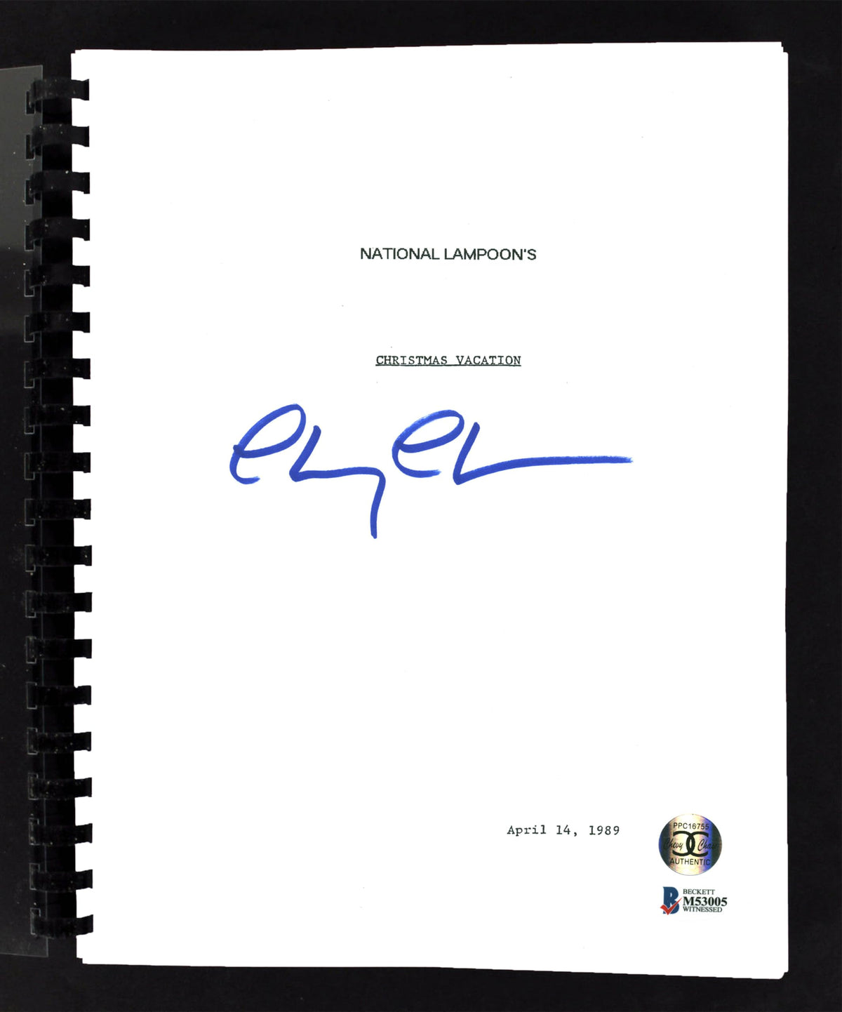 Chevy Chase Christmas Vacation Authentic Signed Movie Script BAS Witness #M53005