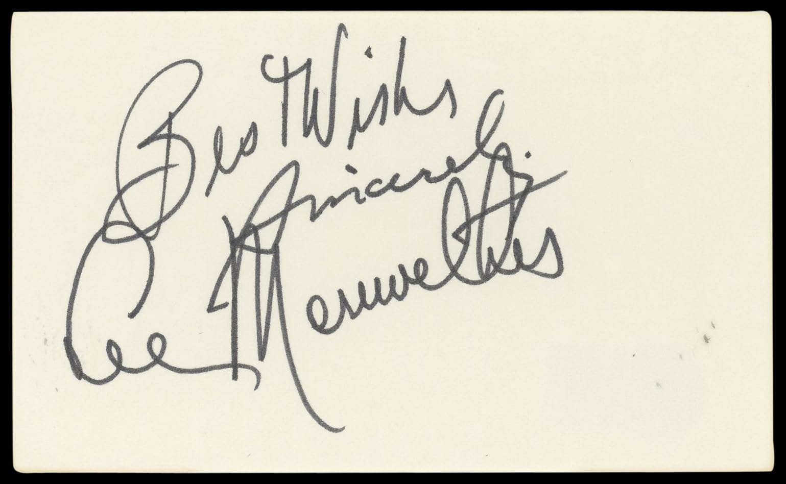 Lee Meriwether Batman The Movie "Best Wishes" Signed 3x5 Index Card BAS #BN89390