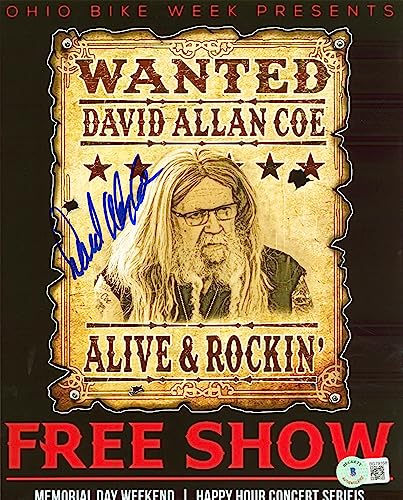 David Allan Coe Country Musician Authentic Signed 8x10 Photo BAS #BG79168