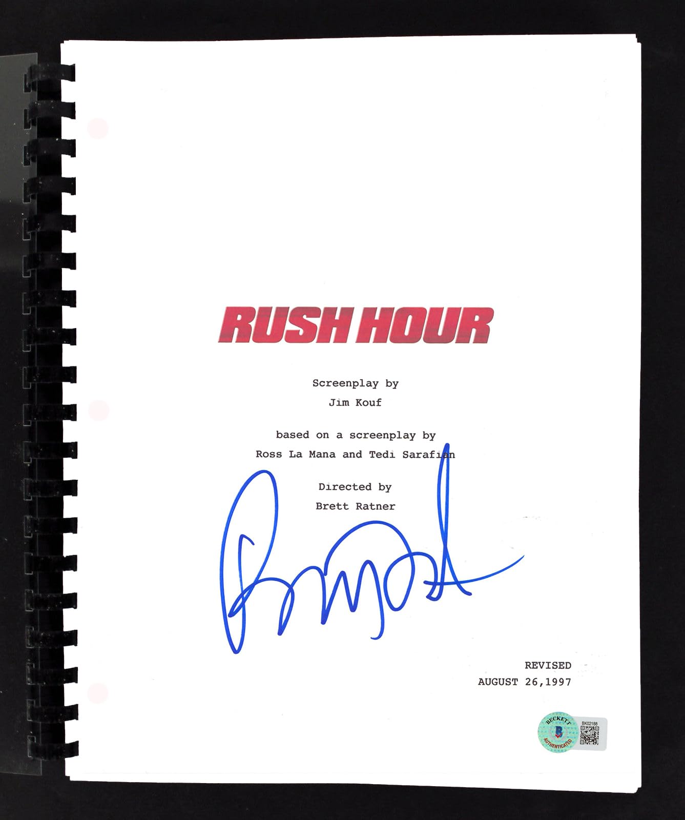 Brett Ratner Rush Hour Authentic Signed Movie Script Autographed BAS #BK02188