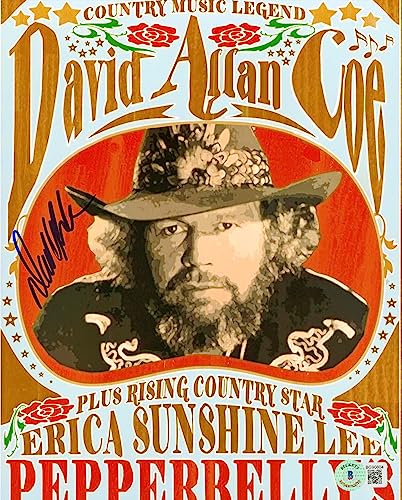 David Allan Coe Authentic Signed 8x10 Photo Autographed BAS #BG90804