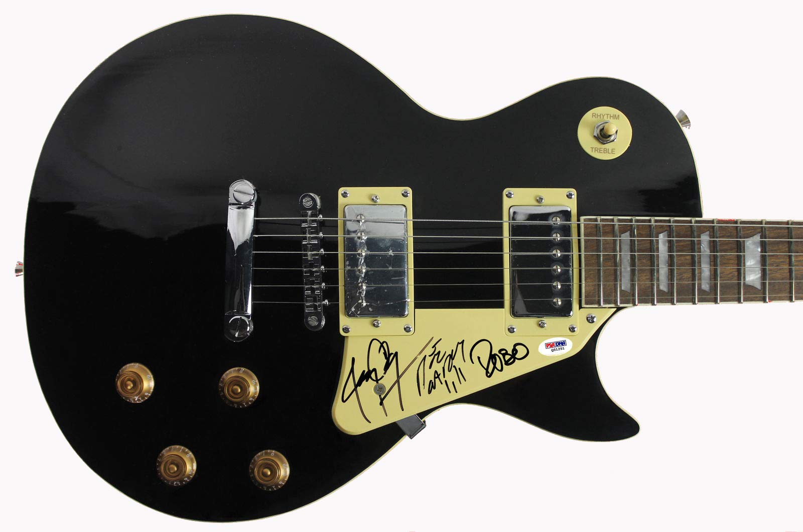 Misfits (3) Jerry Only, Dez Cadena & Robo Authentic Signed Guitar PSA #Q51251