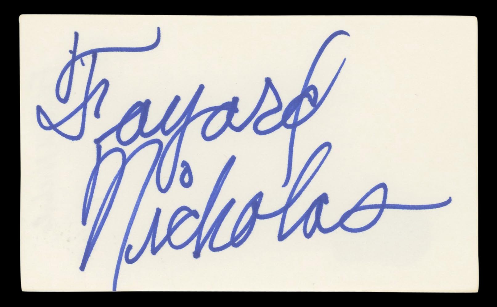 Fayard Nicholas The Pirate Authentic Signed 3x5 Index Card BAS #BL98805