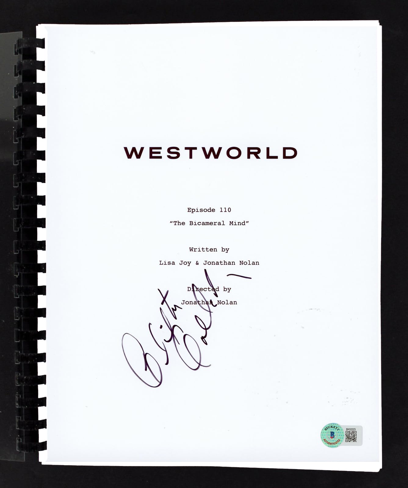 Clifton Collins Jr. Westworld Authentic Signed Movie Script BAS #BK02223