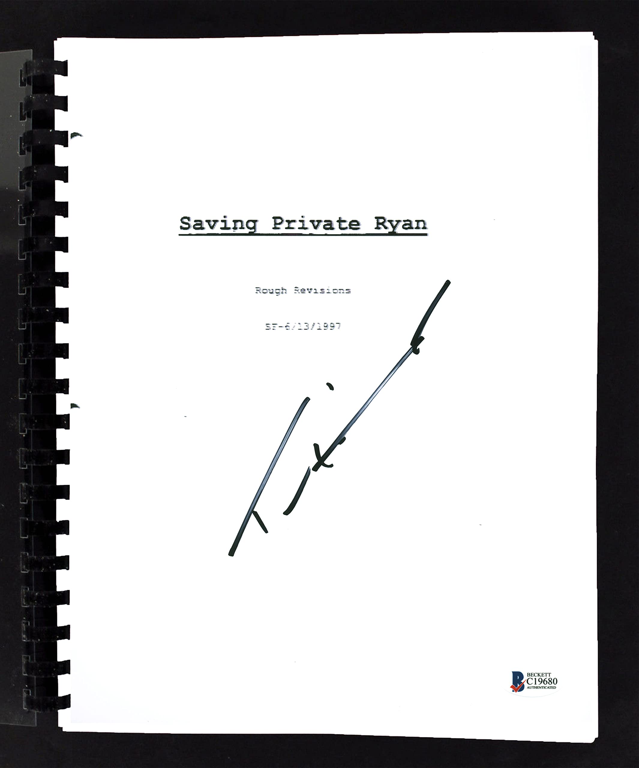 Tom Hanks Saving Private Ryan Authentic Signed Replica Movie Script BAS #C19680