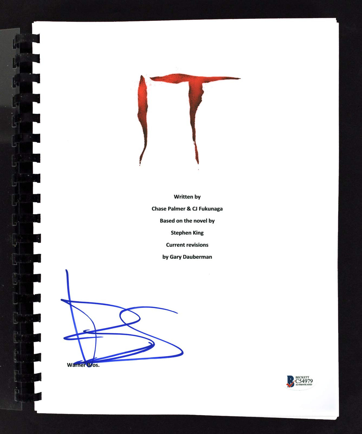 Bill Skarsgård IT Authentic Signed Replica Movie Script Autographed BAS #C54979