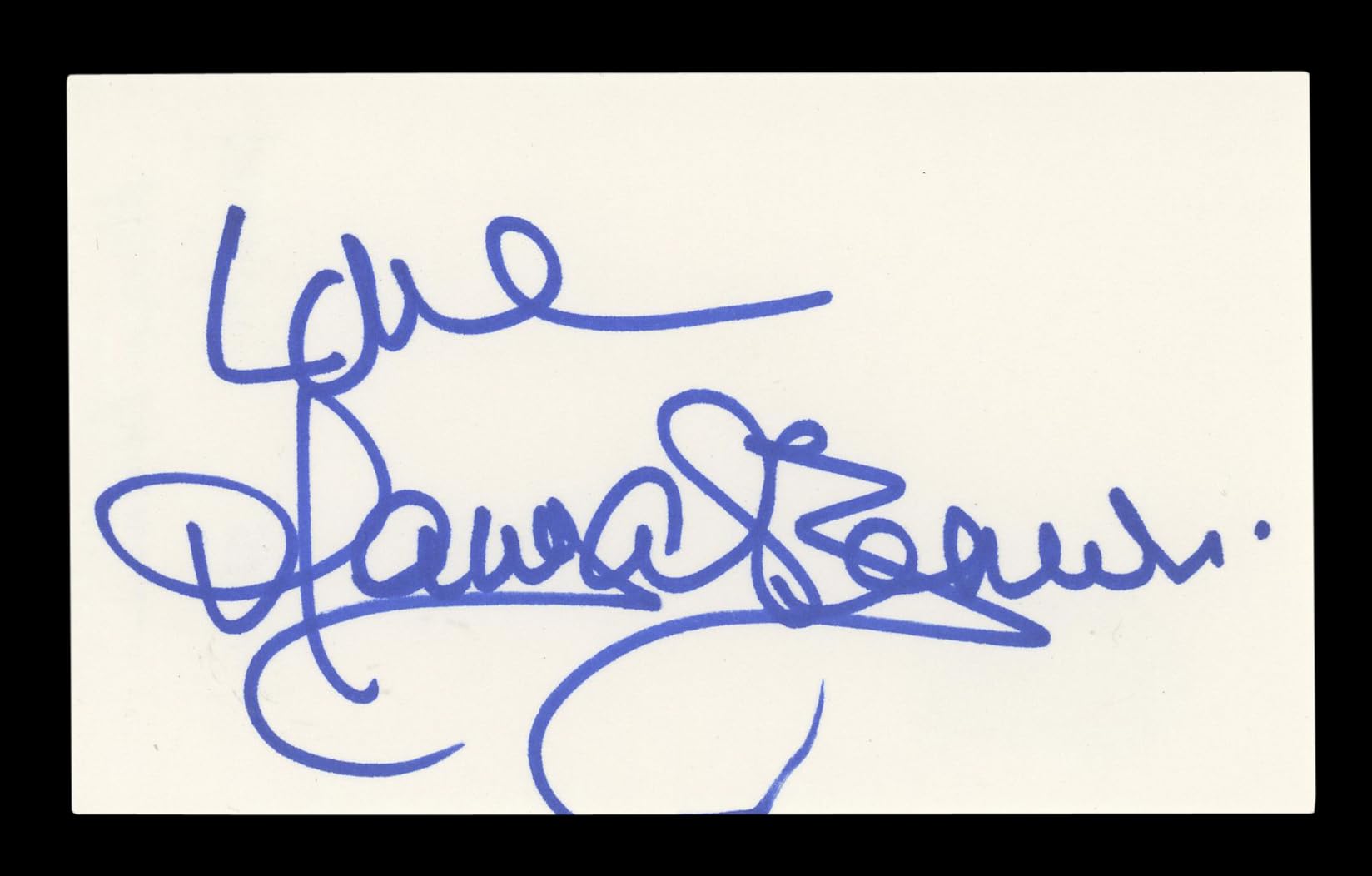 Marisa Berenson Cabaret "Love" Signed 3x5 Index Card Autographed BAS #AD70207