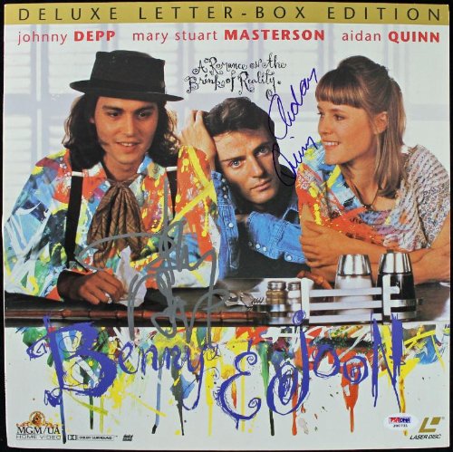 Johnny Depp & Adain Quinn Benny & Joon Signed Laserdisc Cover PSA/DNA #J00731