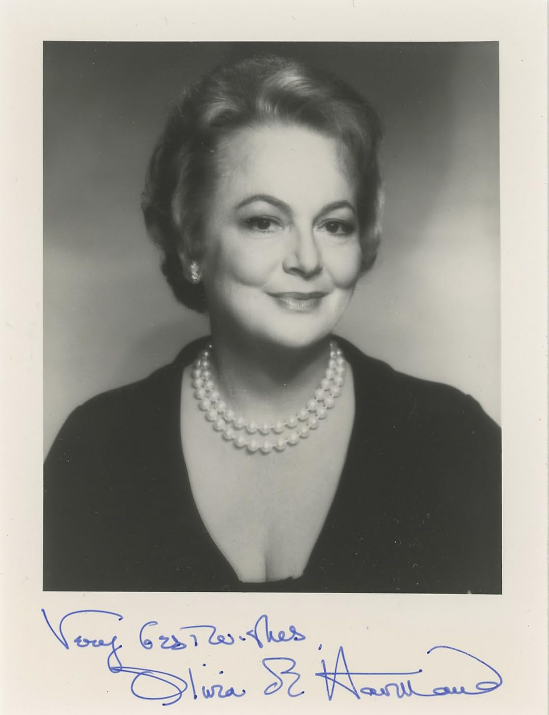 Olivia de Havilland Gone with the Wind Signed 3.75x5 Photo BAS #BK43361