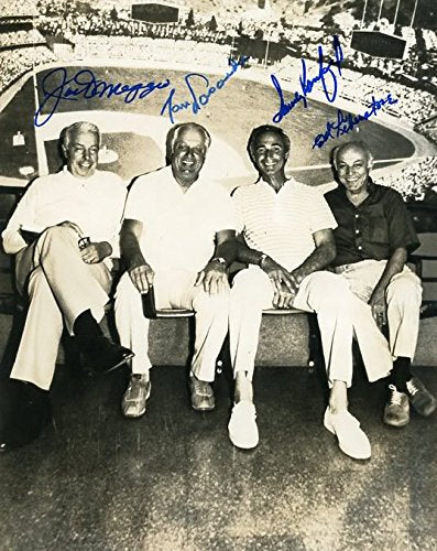 Joe Dimaggio Sandy Koufax Tom Lasorda & Liberatore Signed 8X10 Photo JSA X14195