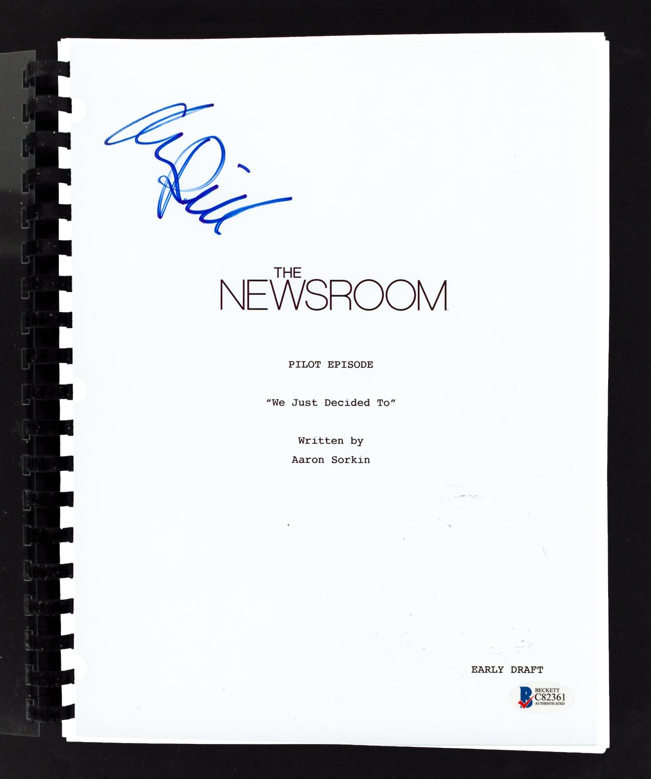 Alison Pill Authentic Signed The Newsroom Pilot Episode Tv Script BAS #C82361