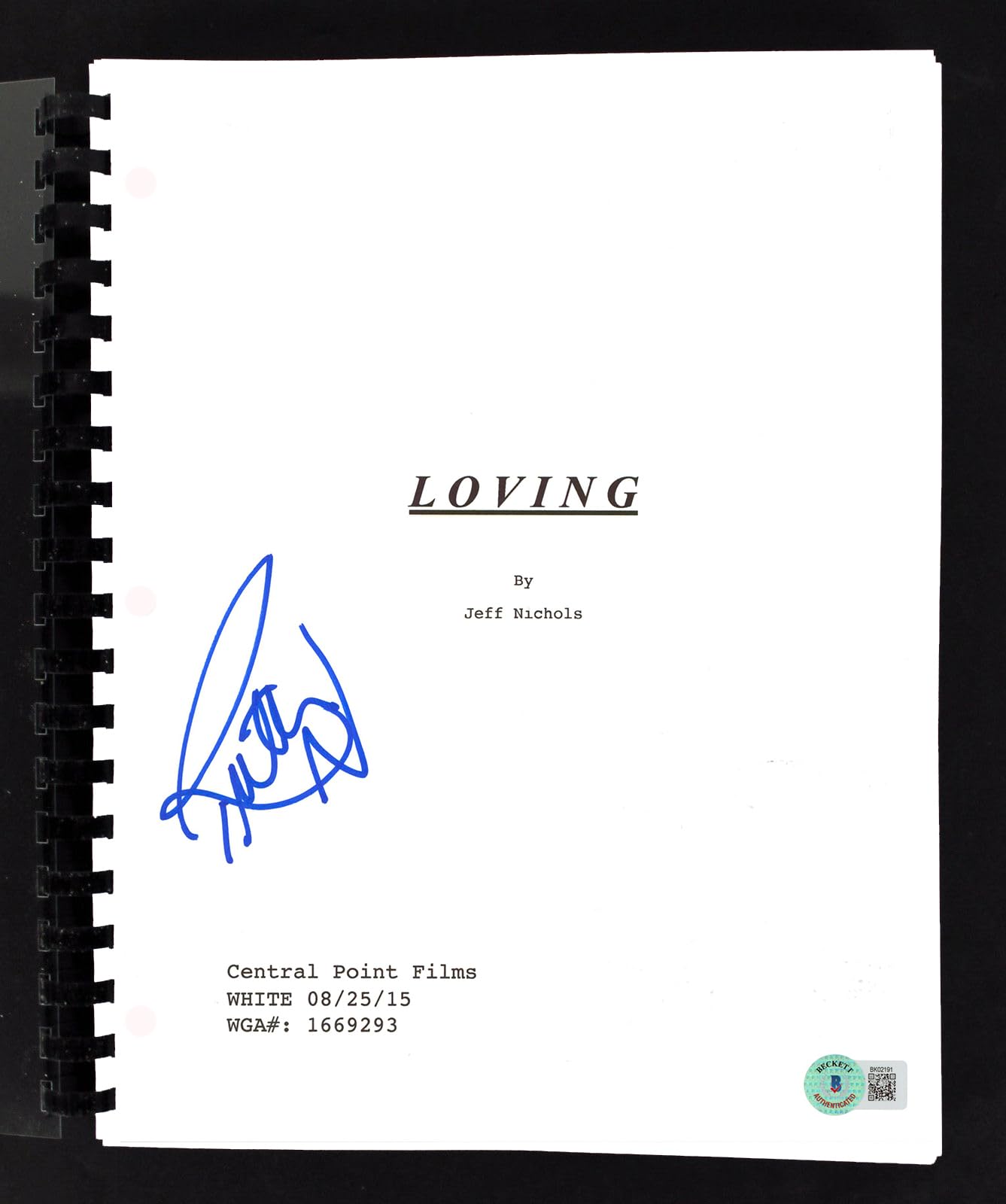 Ruth Negga Loving Authentic Signed Movie Script Autographed BAS #BK02191