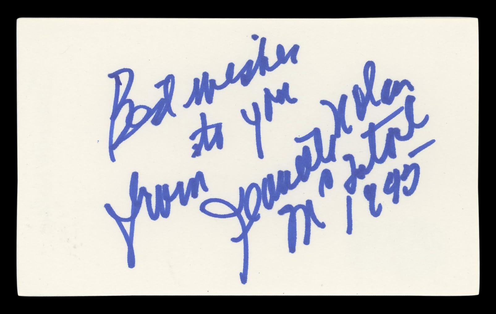Jeanette Nolan Man Who Shot Liberty Valance Signed 3x5 Index Card BAS #BL98796