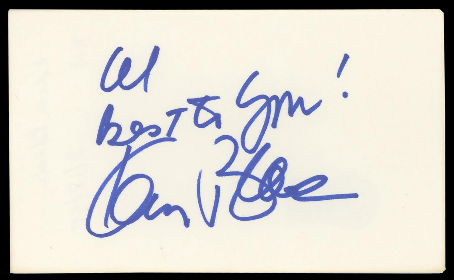 Karen Black The Great Gatsby "best to you!" Signed 3x5 Index Card BAS #AD70414