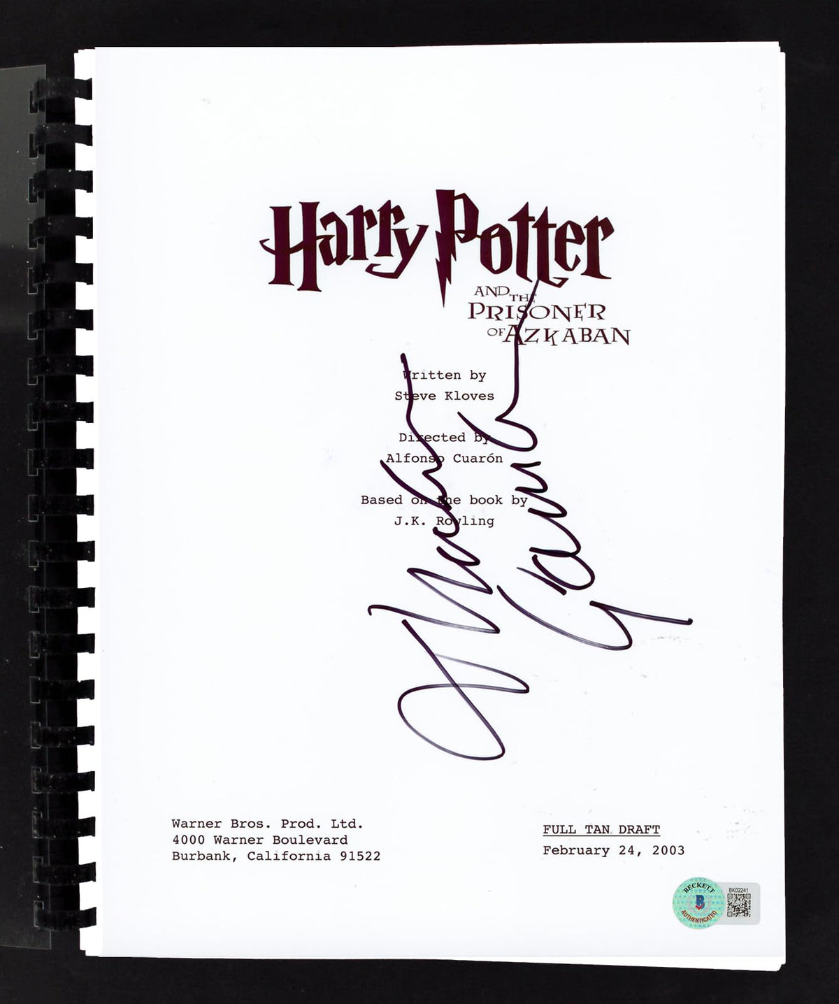 Michael Gambon Harry Potter Authentic Signed Movie Script BAS #BK02241