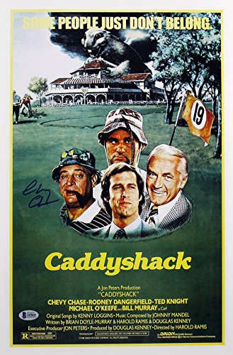 Chevy Chase Caddyshack Authentic Signed 12x18 Mini Movie Poster BAS Witnessed 1