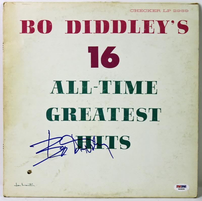 Bo Diddley 16 Greatest Hits Authentic Signed Album Cover PSA/DNA #W46858