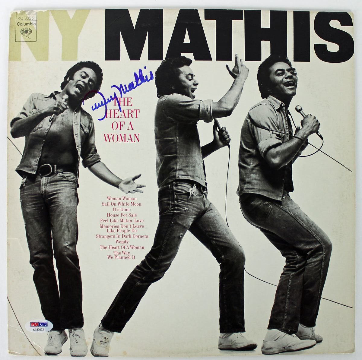 Johnny Mathis Authentic Signed The Heart Of Woman Album Cover PSA/DNA #AB43032