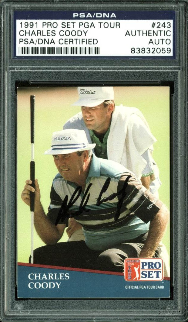 Charles Coody Authentic Signed Card 1991 Pro Set PGA Tour #243 PSA/DNA Slabbed