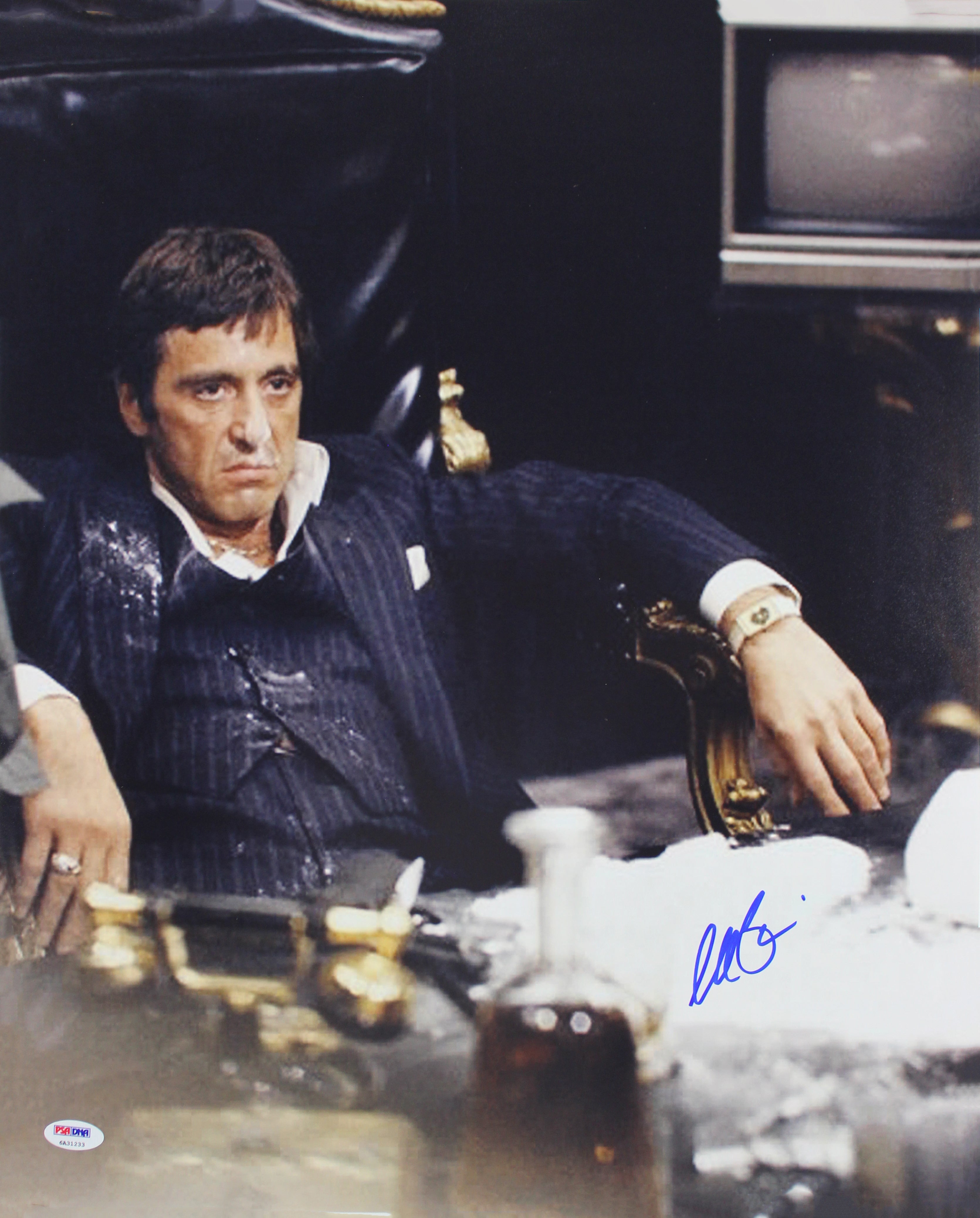 Al Pacino Scarface Authentic Signed 16x20 Vertical Desk Photo Auto 10! PSA Itp