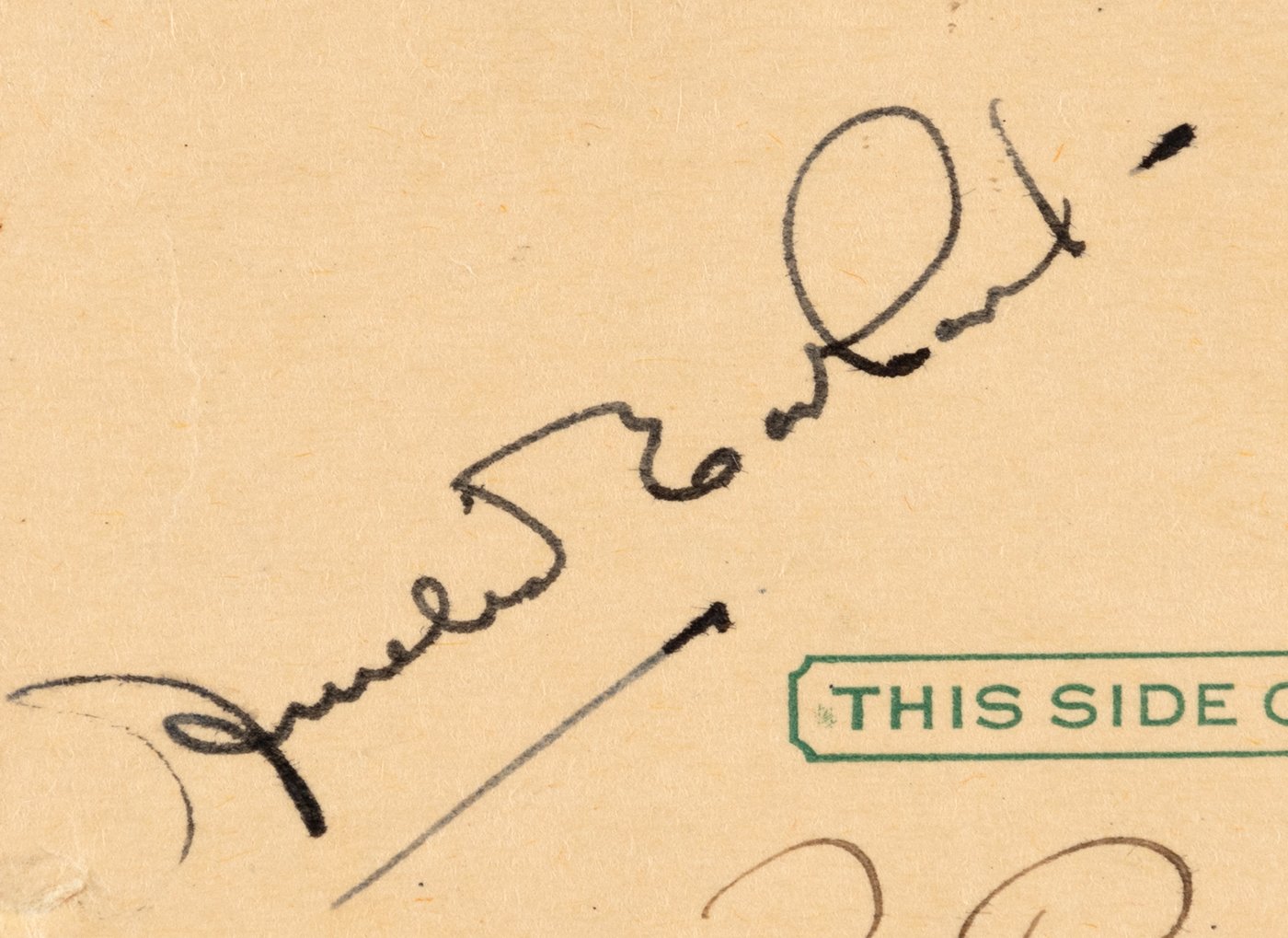 Amelia Earhart Authentic Signed 3.25x5.5 1937 Postcard Autographed JSA #XX22081