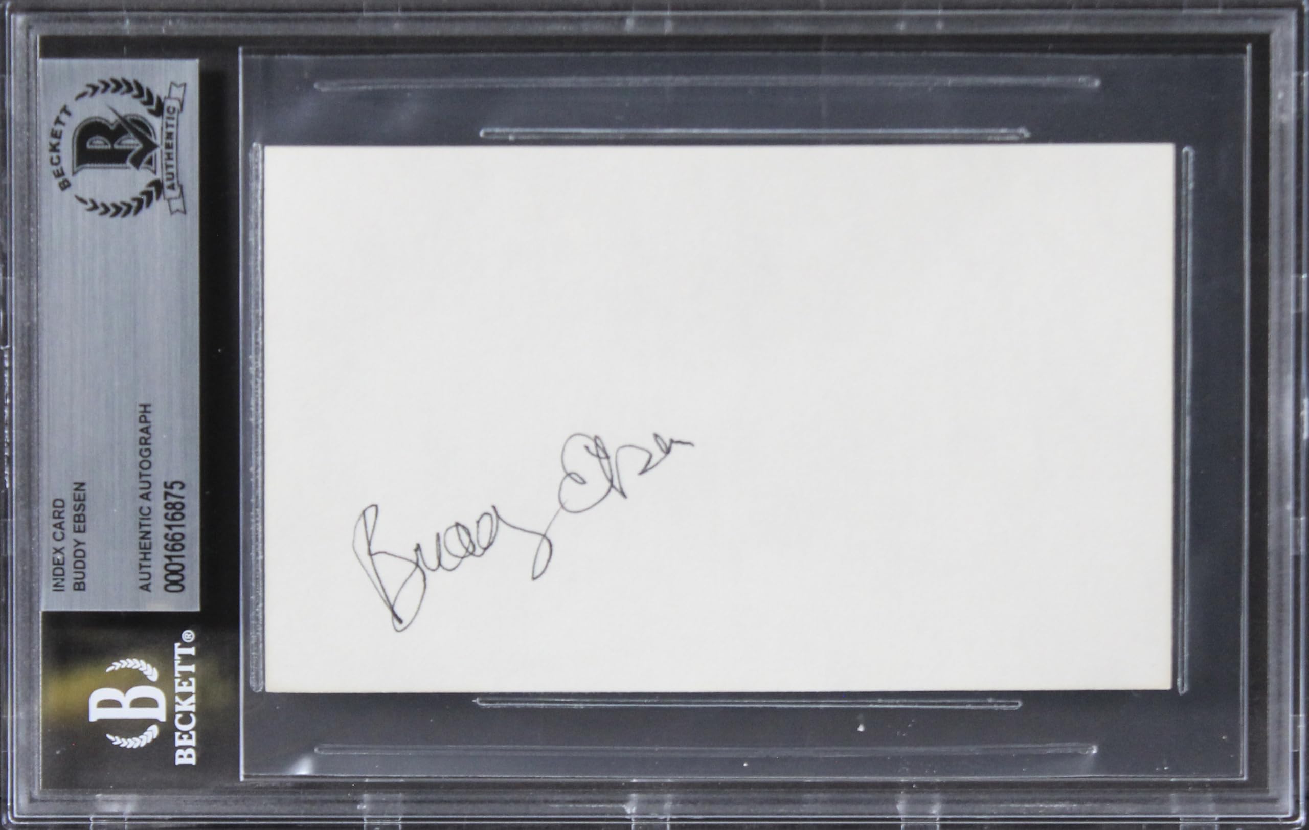 Buddy Ebsen Breakfast At Tiffany's Authentic Signed 3x5 Index Card BAS Slabbed 1