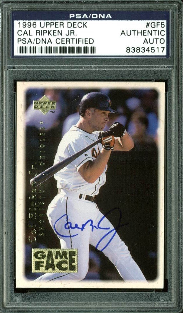 Orioles Cal Ripken Jr. Authentic Signed Card 1996 Upper Deck #GF5 PSA Slabbed