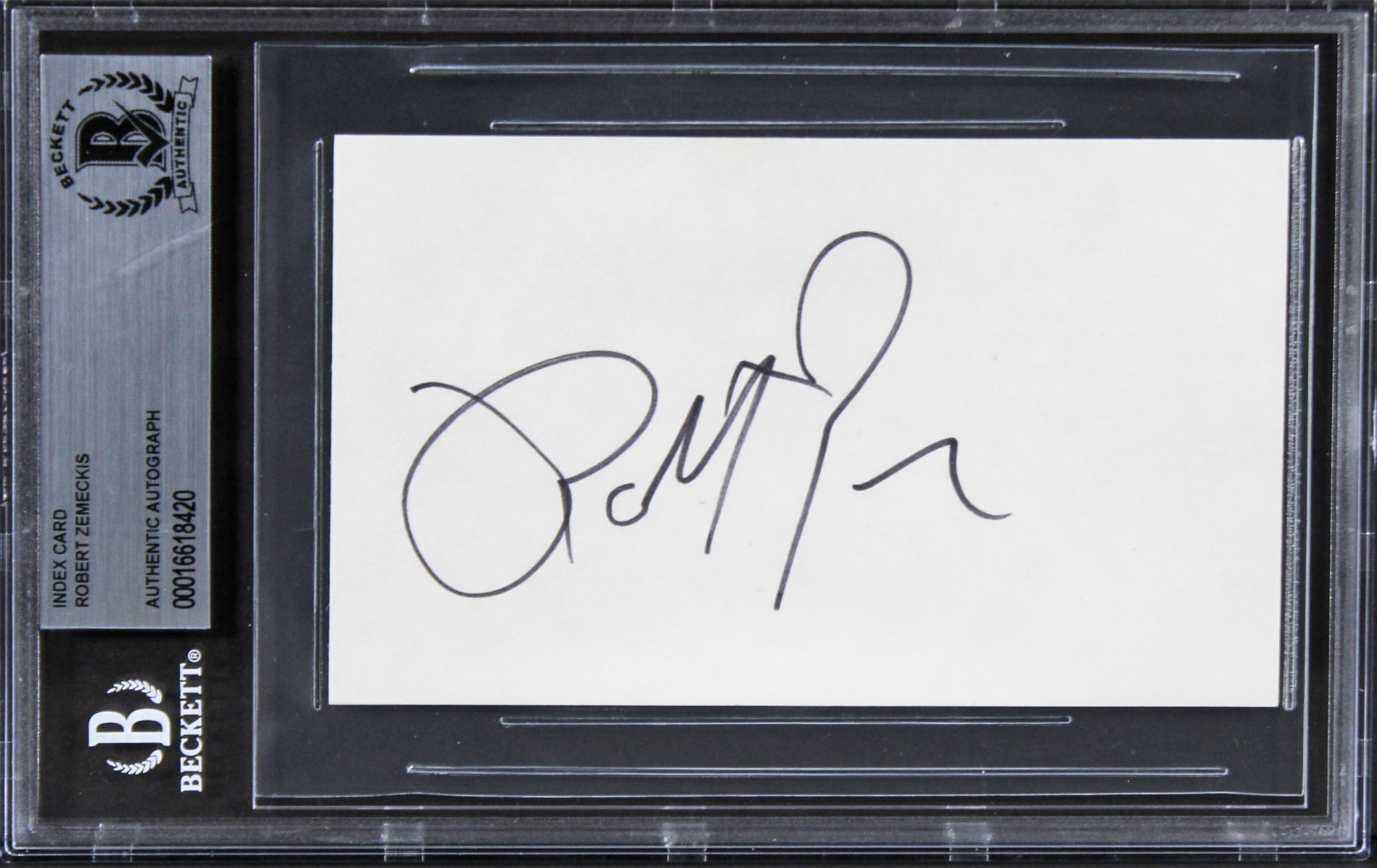 Robert Zemeckis Back To The Future Authentic Signed 3x5 Index Card BAS Slabbed