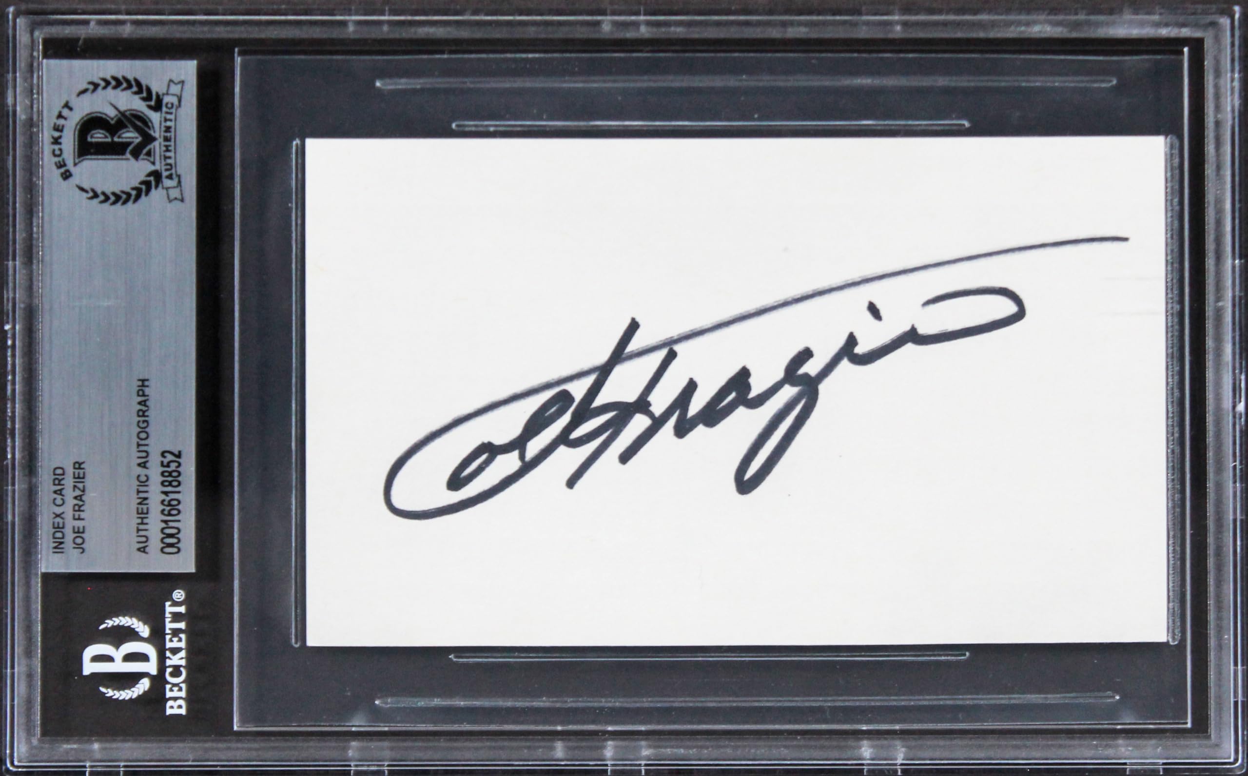 Joe Fraizer Rocky Authentic Signed 3x5 Index Card Autographed BAS Slabbed