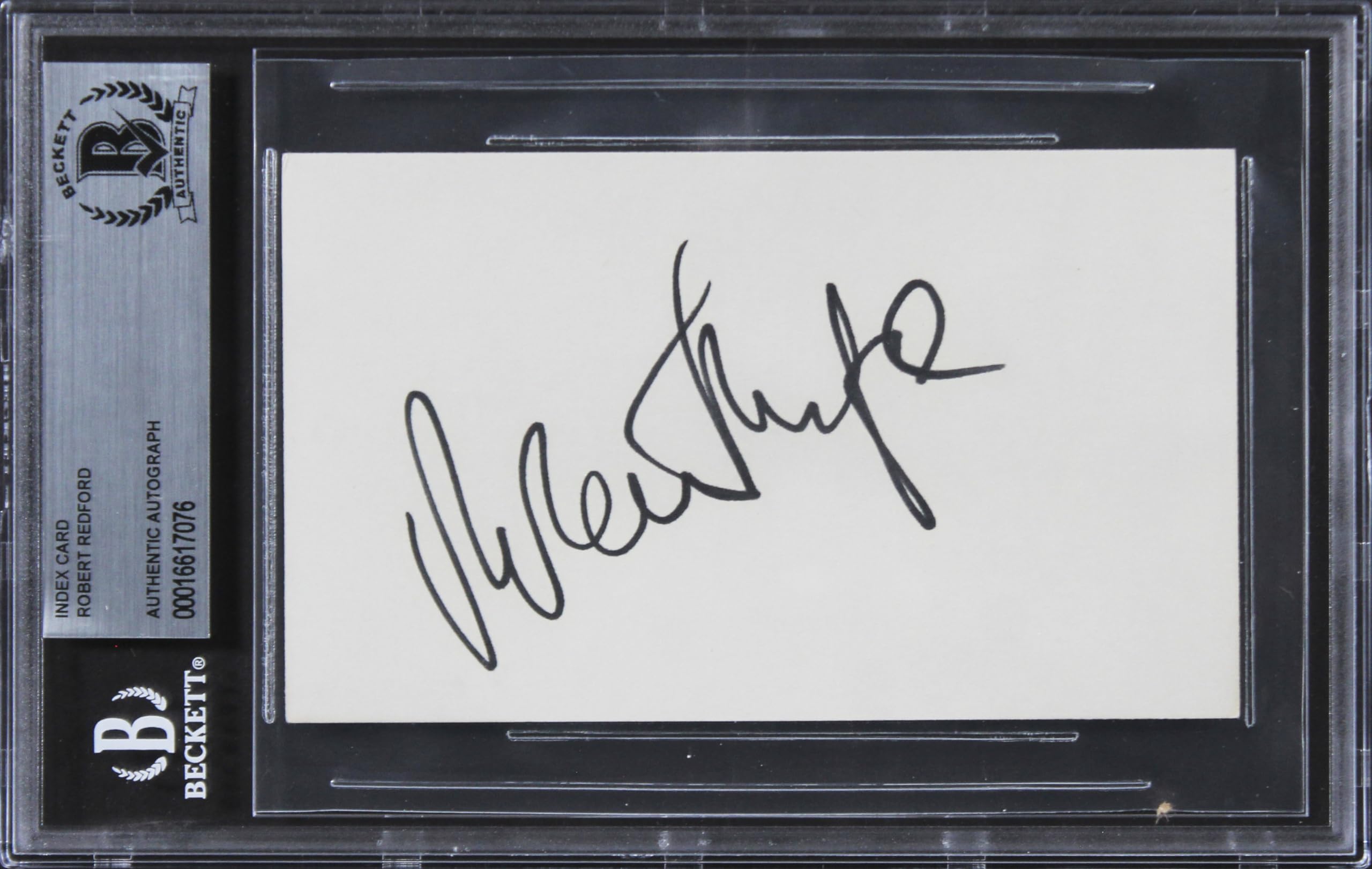Robert Redford Out of Africa Authentic Signed 3x5 Index Card BAS Slabbed 2
