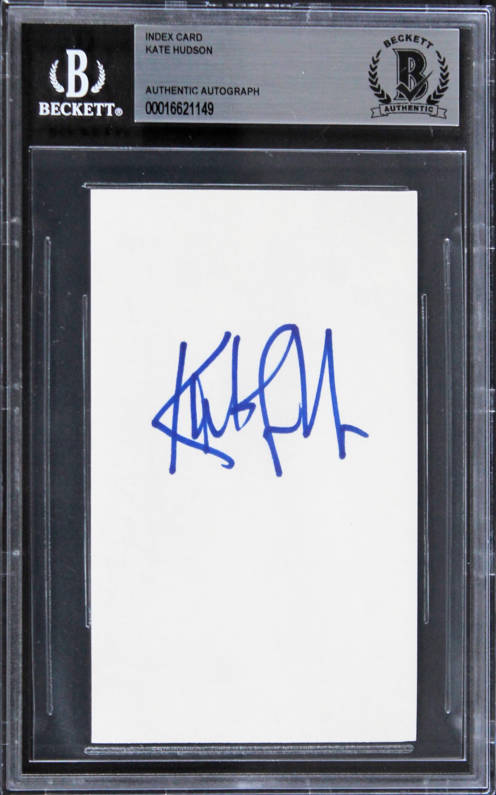 Kate Hudson Almost Famous Authentic Signed 3x5 Index Card BAS Slabbed