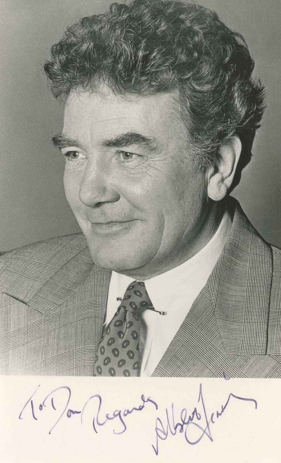 Albert Finney Erin Brockovich "To Don Regards" Signed 2.5x5.5 Photo BAS #BK43268