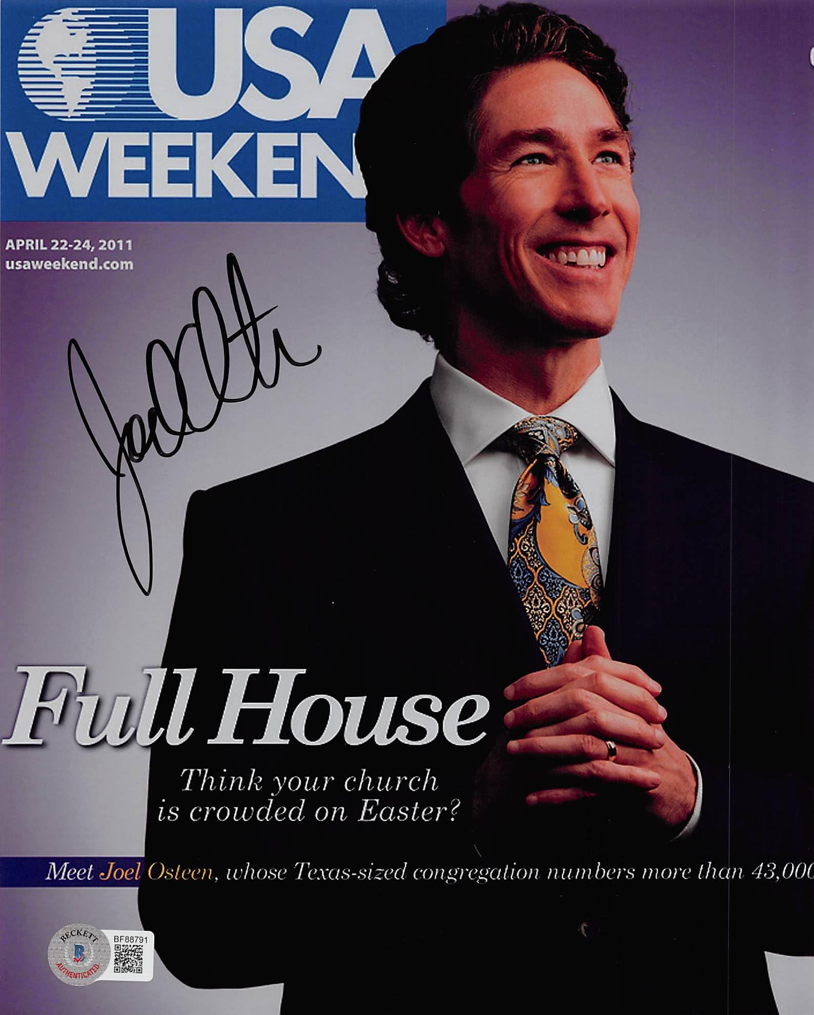 Joel Osteen Televangelist Authentic Signed 8x10 Photo Autographed BAS #BF88791