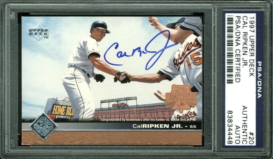 Orioles Cal Ripken Jr. Authentic Signed Card 1997 Upper Deck #20 PSA/DNA Slabbed