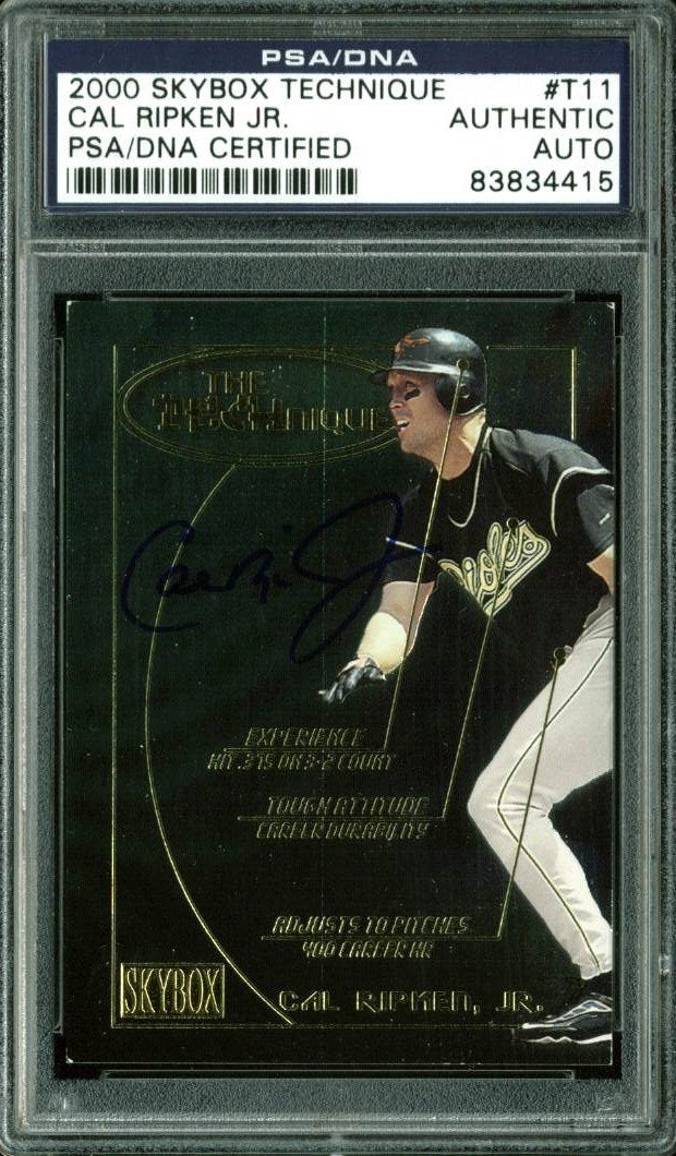 Orioles Cal Ripken Jr. Signed Card 2000 Skybox Technique #T11 PSA/DNA Slabbed