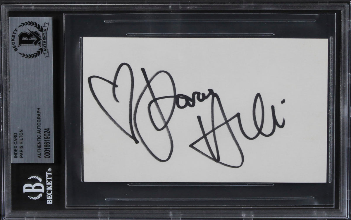 Paris Hilton The Simple Life Authentic Signed 3x5 Index Card BAS Slabbed