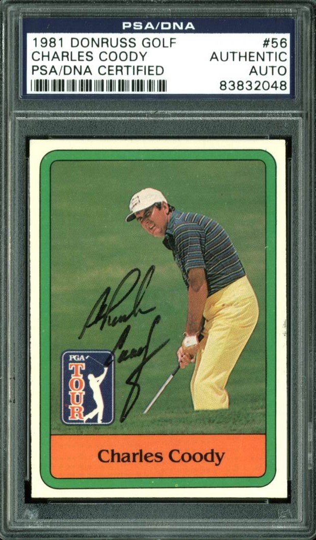Charles Coody Authentic Signed Card 1981 Donruss Golf #56 PSA/DNA Slabbed