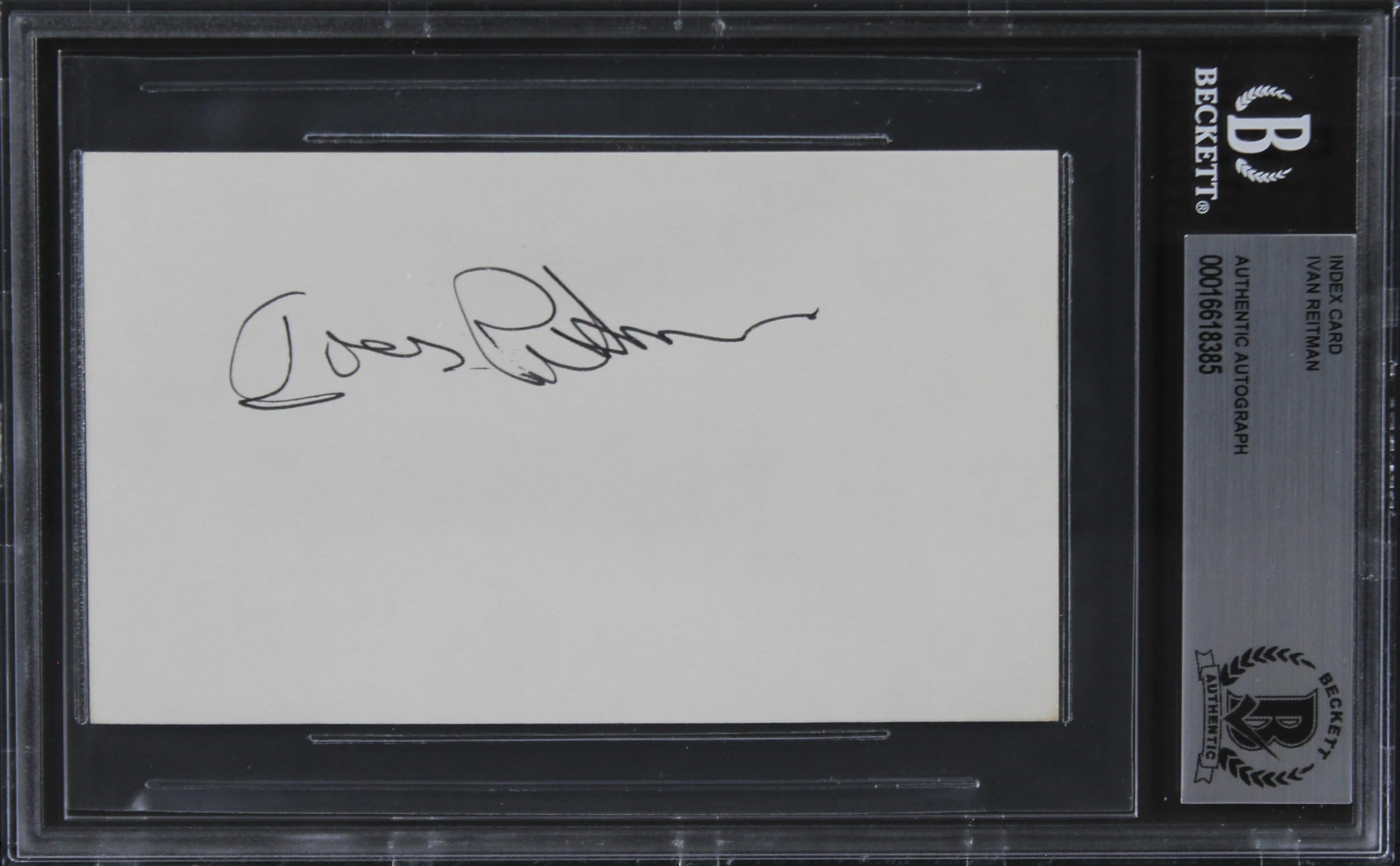 Ivan Reitman Ghostbusters Authentic Signed 3x5 Index Card BAS Slabbed