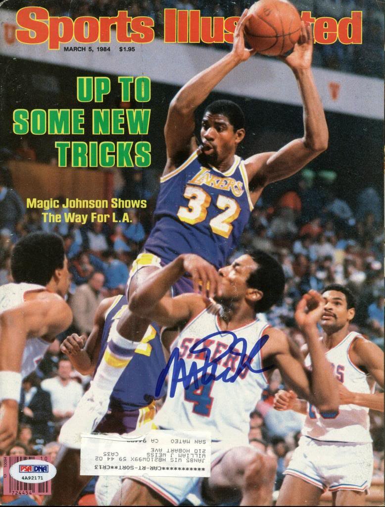 Lakers Magic Johnson Authentic Signed 1984 Sports Illustrated PSA/DNA #4A92171