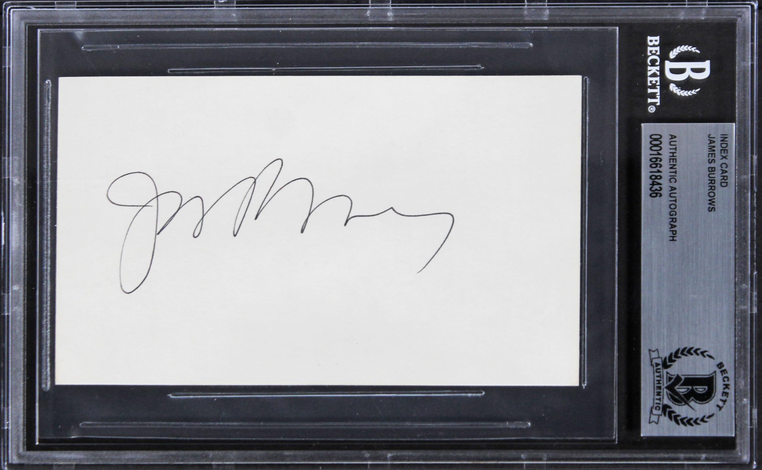 James Burrows Cheers Authentic Signed 3x5 Index Card Autographed BAS Slabbed 1