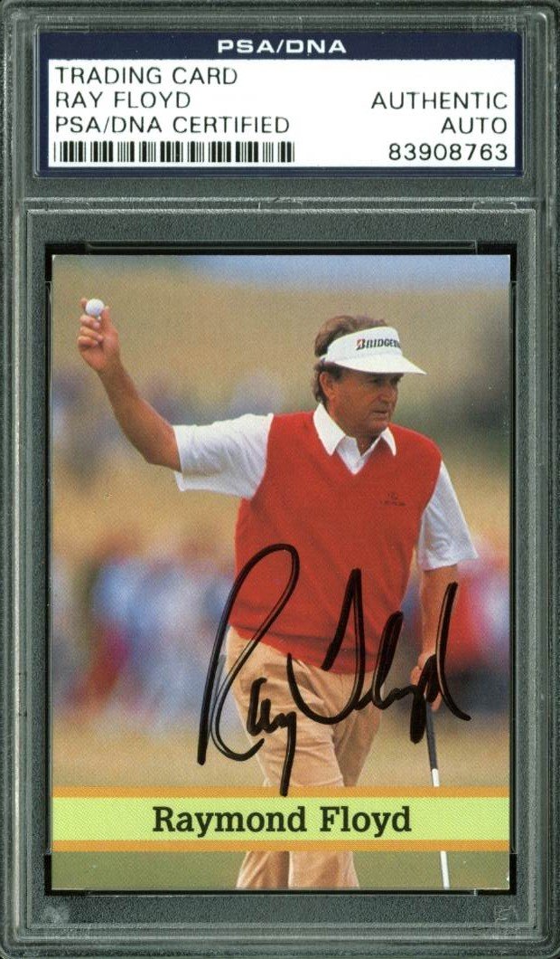 Ray Floyd Authentic Signed Card Fax Pax Golf #12 Autographed PSA/DNA Slabbed