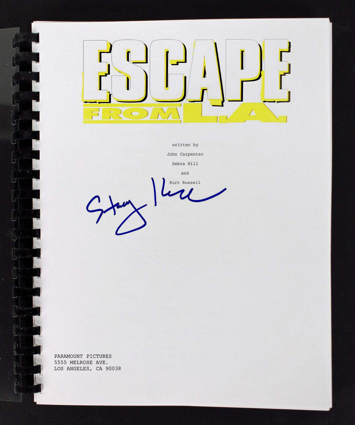 Stacy Keach Authentic Signed Escape From L.A Movie Script BAS #F84480