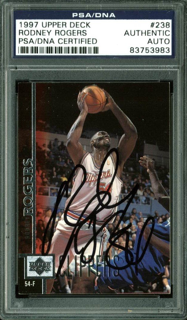 Clippers Rodney Rogers Signed Card 1997 Upper Deck #238 PSA Slabbed #83753983