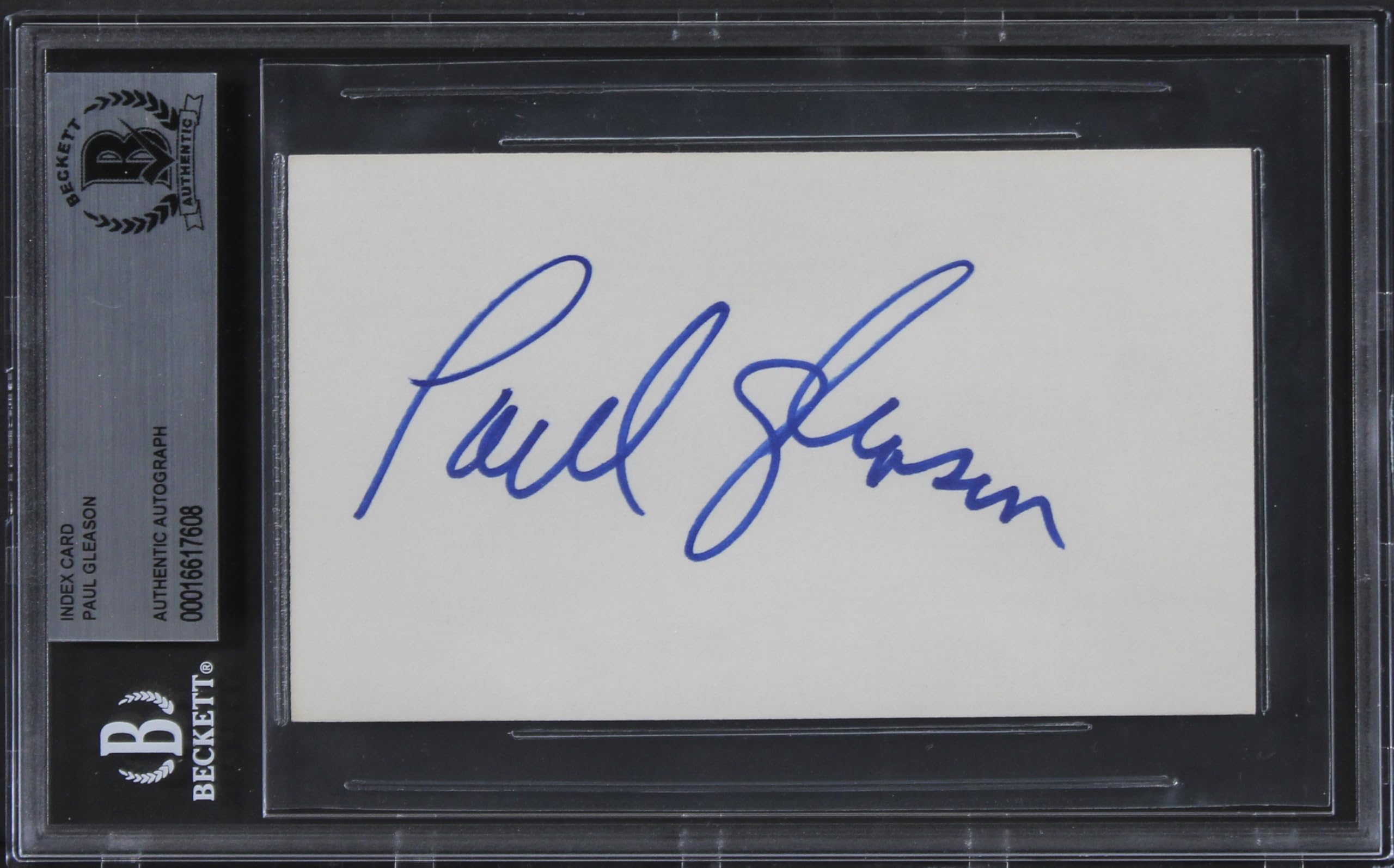 Paul Gleason The Breakfast Club Authentic Signed 3x5 Index Card BAS Slabbed