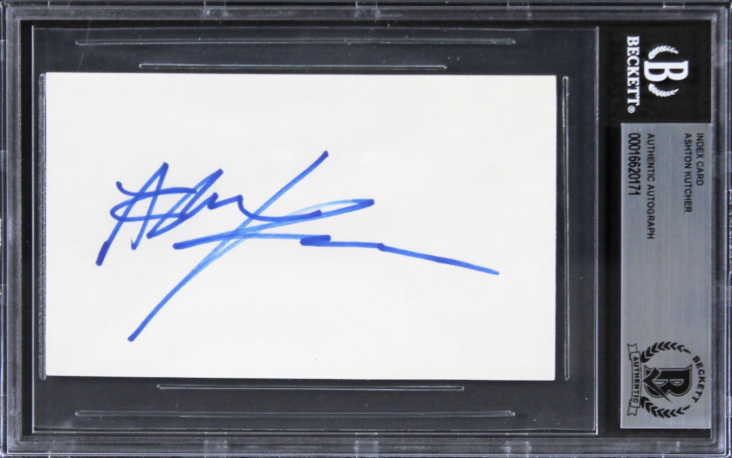 Ashton Kutcher That 70's Show Authentic Signed 3x5 Index Card BAS Slabbed 2
