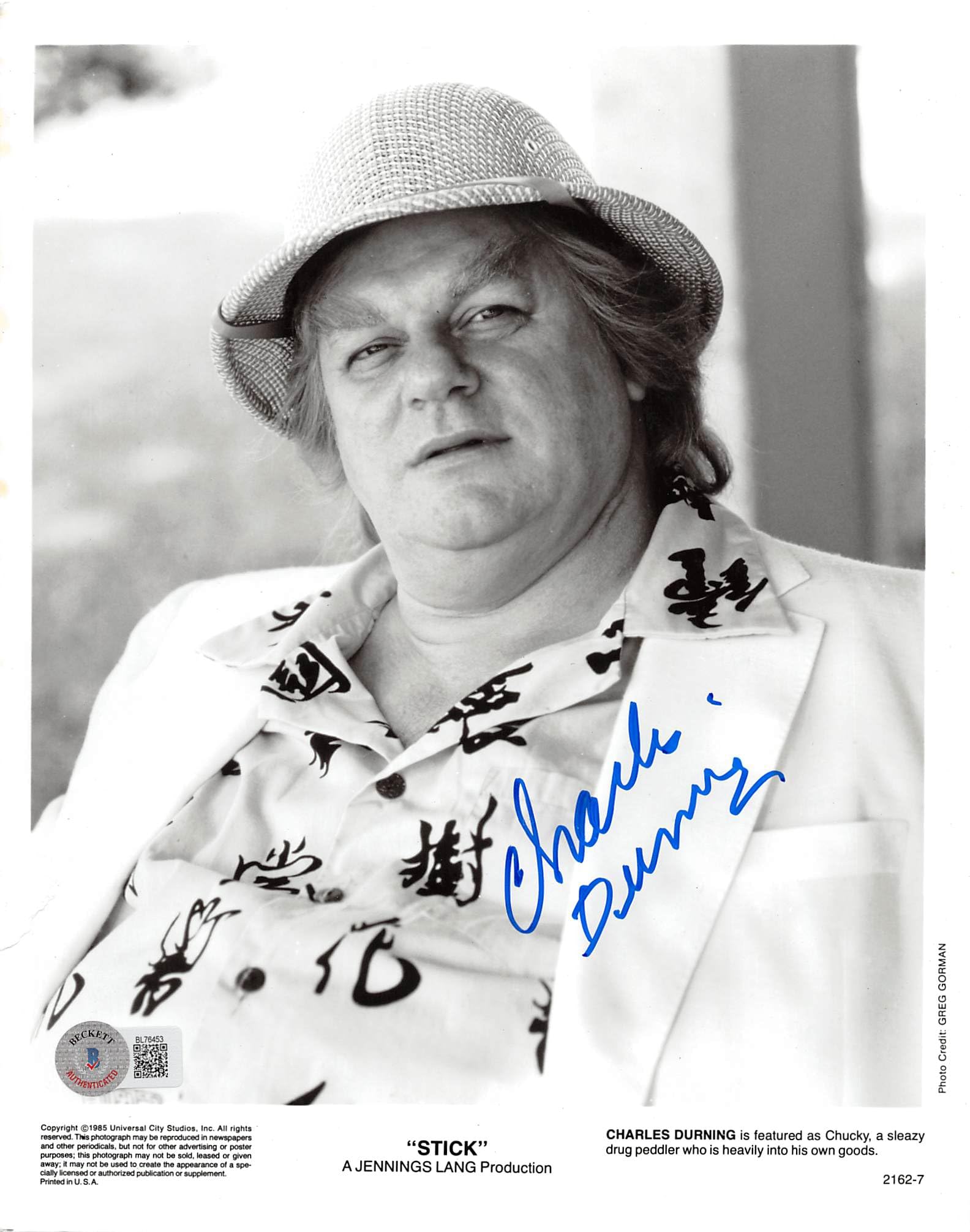 Charles Durning Stick Authentic Signed 8x10 Photo Autographed BAS #BL76453