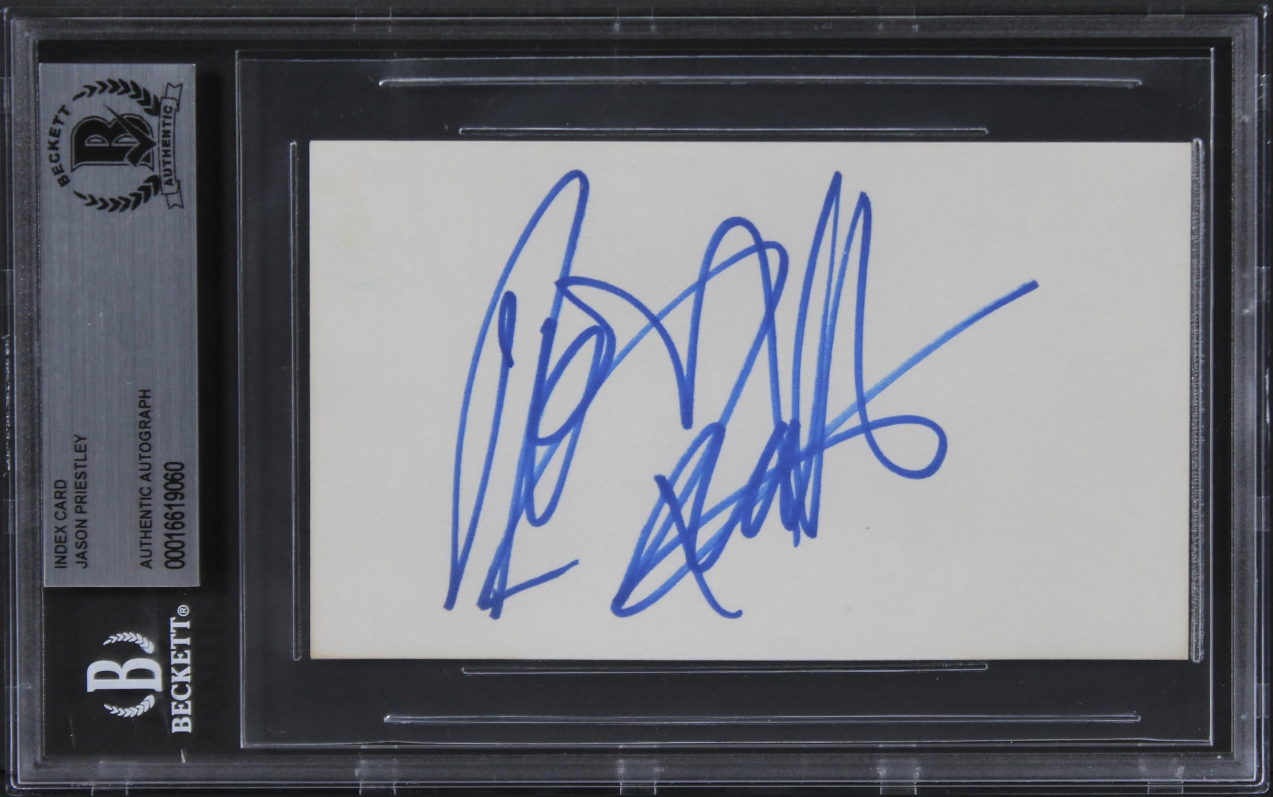 Jason Priestley Beverly Hills, 90210 Authentic Signed 3x5 Index Card BAS Slabbed