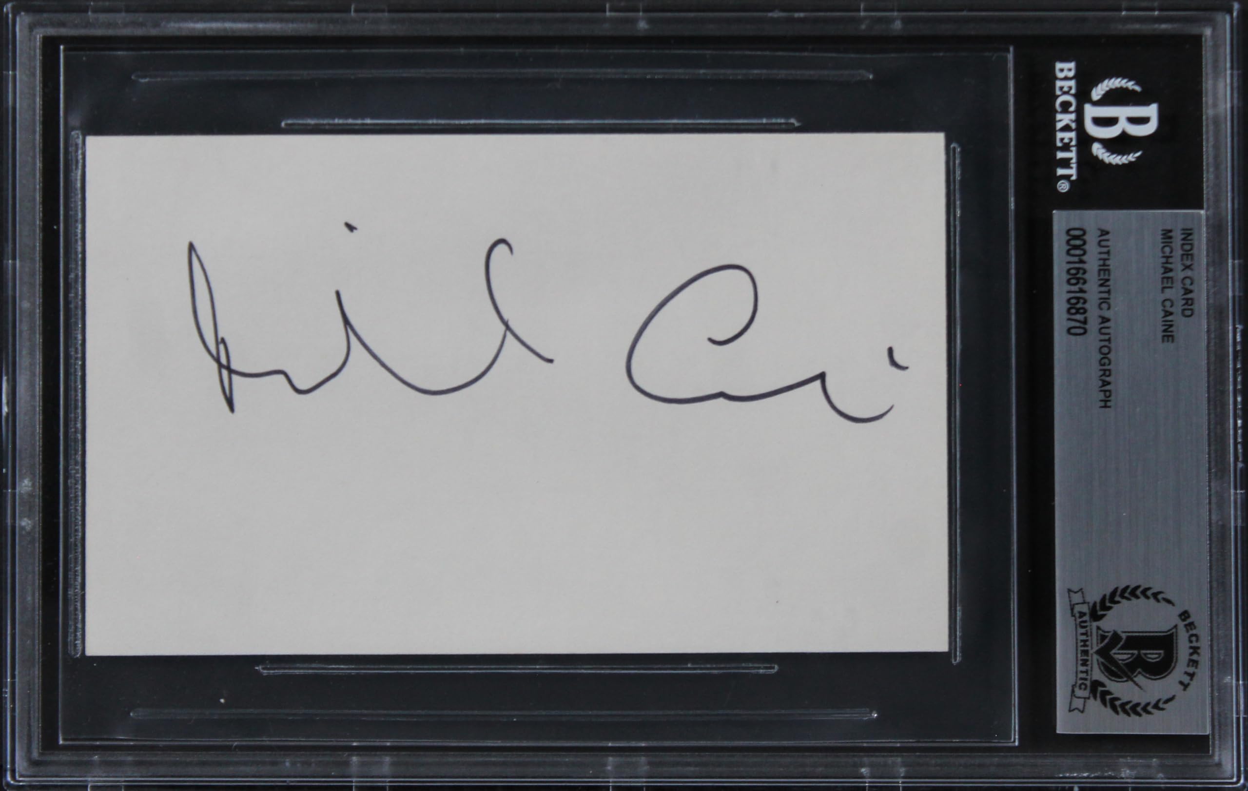 Michael Caine Batman The Dark Knight Authentic Signed 3x5 Index Card BAS Slabbed